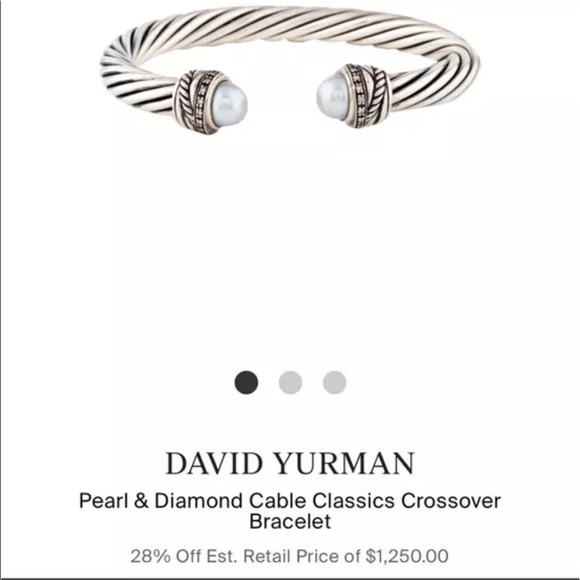 DAVID YURMAN Pearl & Diamond Cable Classics Crossover Bracelet - Picture 5 of 5